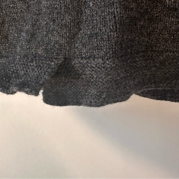 VTG Lands' End 100% Lambs Wool Gray Cardigan Zip Up Sweater - Picture 9 of 9